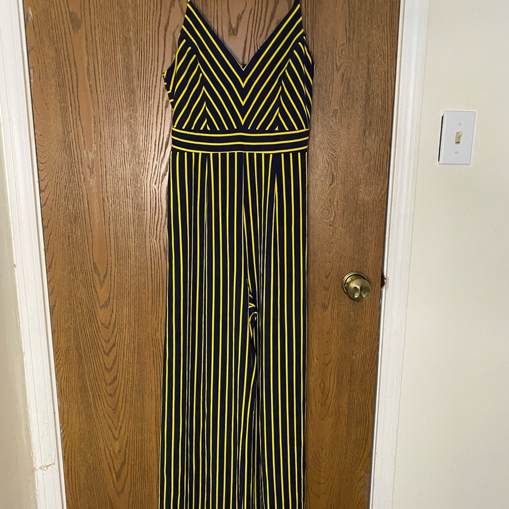 Navy Blue & Yellow Jumpsuit